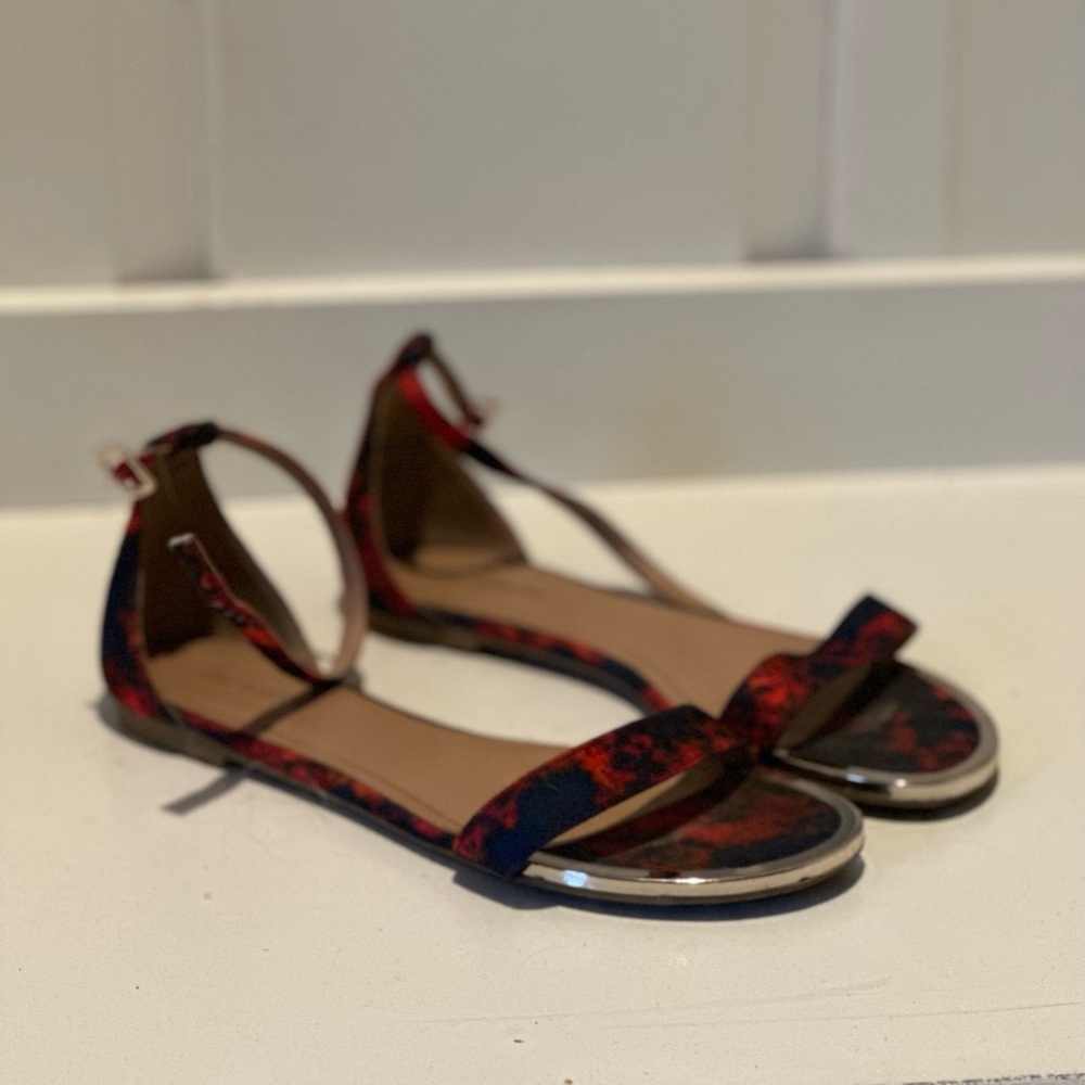 Blue and Red Sandals